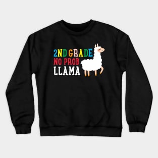 2nd Grade No Prob Llama Back To School Education Girl Gift Crewneck Sweatshirt